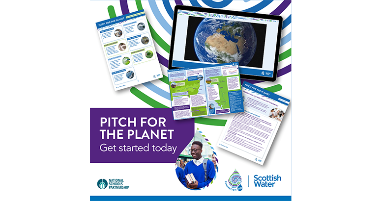 graphic with images of webpages and an image of the planet