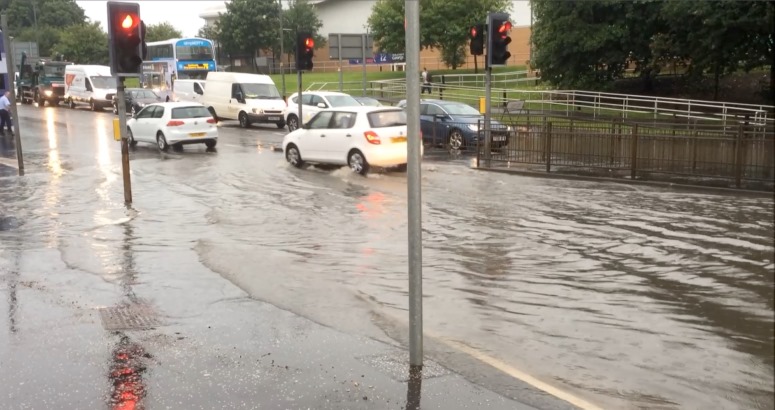 flooding road