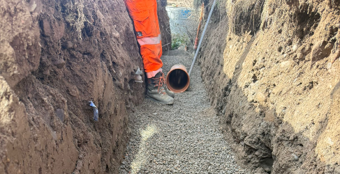 pipework being laid