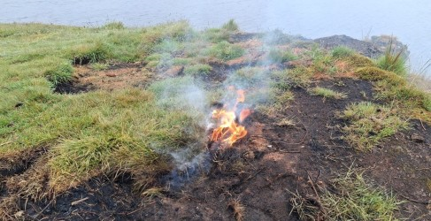 A fire on the shores of Loch Humphrey