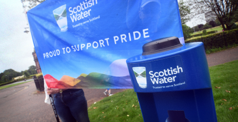 Scottish Water 'Proud to Support Pride' Banner