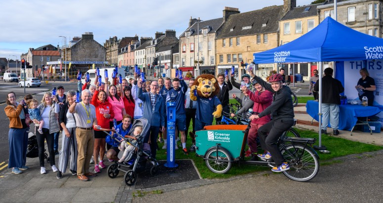 The people of Kirkcaldy pictured at their new Top Up Tap
