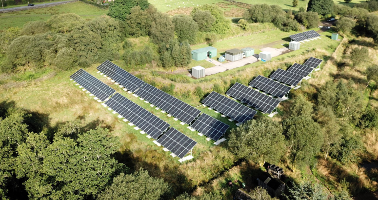Aerial view of Moffat borehole PV scheme