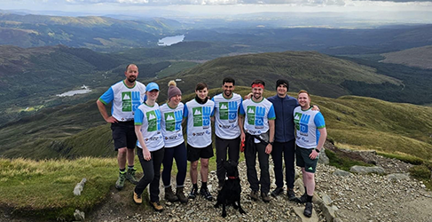 Ross-shire Engineering team at the summit of a cairngorm as part of the Munro Challenge 2024