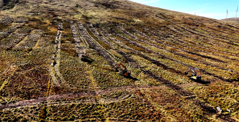 The work involves closing up drains that run through the land using a technique called zippering